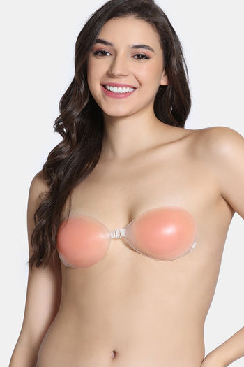 Buy Zivame Padded Non Wired Low Coverage Stick On Bra - Skin
