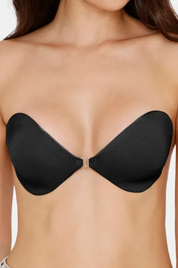 Buy Zivame Padded Non Wired 3/4th Coverage Stick On Bra-Black