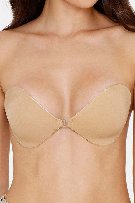 Zivame Padded Non Wired 3/4th Coverage Stick On Bra - Skin