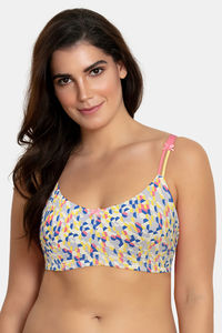 Buy Zivame Printed Fashion Double Layered Non Wired Full Coverage Sag Lift Bra - Lemon