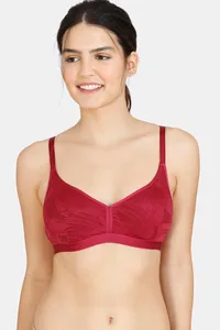 Buy Zivame Jacquard Scrolls Single Layered Non-Wired 3/4th Coverage T-Shirt Bra - Rhododendron