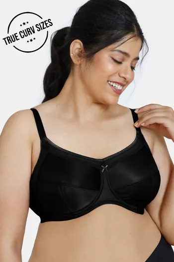 Buy Zivame True Curv Double Layered Wired Full Coverage Super Support Bra -  Black at Rs.648 online