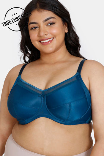 Buy Zivame True Curv Double Layered Wired Full Coverage Super Support Bra - Gibraltar Sea