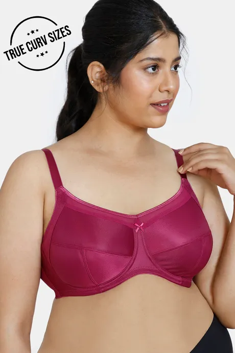 Zivame True Curv Double Layered Wired Full Coverage Super Support Bra -  Raspberry Radiance