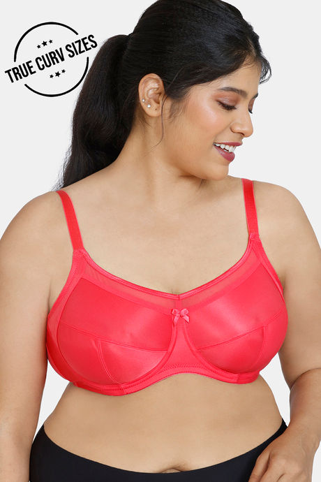 Buy Zivame True Curv Heartstopper Double Layered Non Wired Full Coverage  Super Support Bra With Hipster Panty - Hibiscus at Rs.852 online