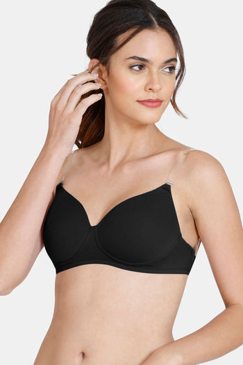Buy Zivame Double Layered Non Wired Full Coverage Backless Bra - Black - C  Cup Online - Lulu Hypermarket India