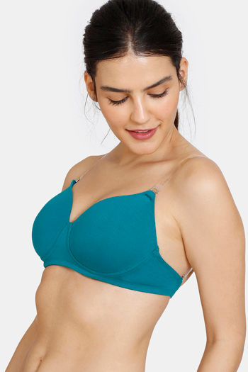 Buy Zivame Beautiful Basics Padded Non Wired 3/4th Coverage Backless Bra -  Spectra Green at Rs.500 online