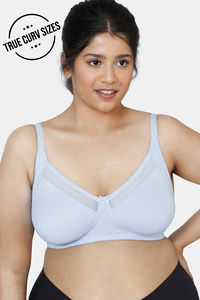 Buy Zivame True Curv Double Layered Non Wired Full Coverage Super Support Bra - Blue Heron