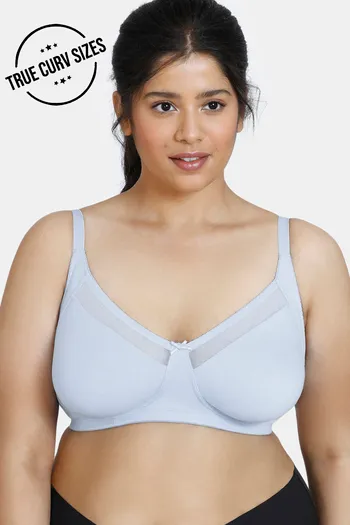 Buy Zivame True Curv Double Layered Non Wired Full Coverage Super Support  Bra - Blue Heron2 at Rs.427 online