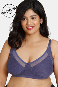 Buy Zivame Double Layered Non-Wired Full Coverage Super Support Bra - Blue Ribbon