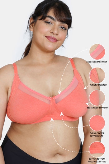 Buy Zivame True Curv Beautiful Basics Double Layered Wired Full Coverage  Super Support Bra - Emberglow at Rs.767 online