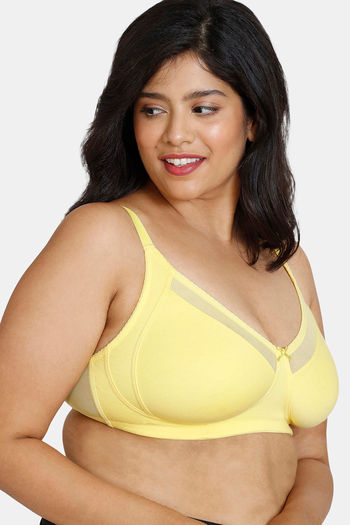 Buy Zivame True Curv Double Layered Non Wired Full Coverage Super Support  Bra - Maize at Rs.380 online