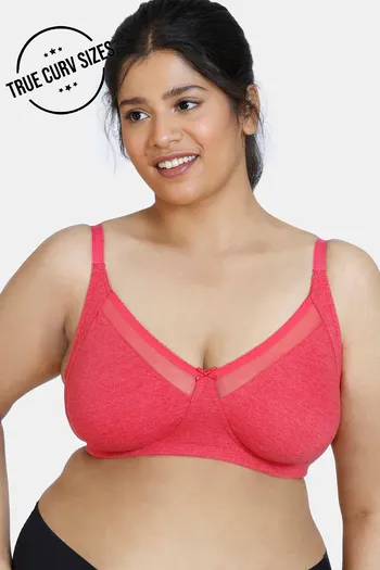 Buy Zivame True Curv Double Layered Non Wired Full Coverage Super Support  Bra - Rose Red at Rs.380 online