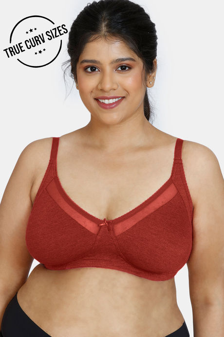 Buy Zivame True Curv Double Layered Wired Full Coverage Super Support Bra -  Sundried Tomato (Size: 36DD) at