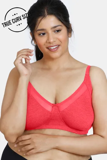 Buy Zivame True Curv Heartstopper Double Layered Non Wired Full Coverage  Super Support Bra With Hipster Panty - Hibiscus at Rs.852 online