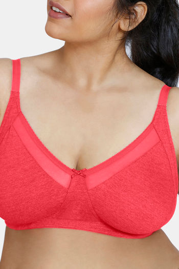 Buy Zivame True Curv Double Layered Non Wired Full Coverage Super Support  Bra - Rose Red at Rs.380 online
