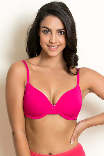 Buy Zivame Fashion Print Padded Wired 3/4th Coverage T-Shirt Bra-Beetroot  Purple at Rs.1295 online