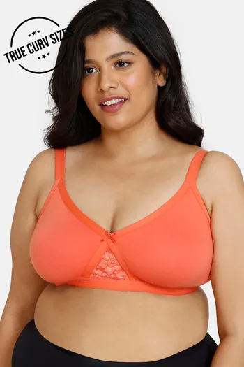 Buy Zivame True Curv Double Layered Non Wired Full Coverage Super Support Bra - Emberglow