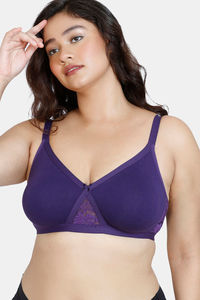 Buy Zivame Double Layered Non-Wired Full Coverage Super Support Bra-Parachute Purple
