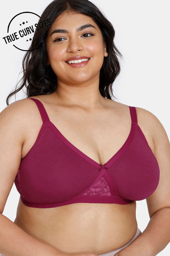 Buy Zivame True Curv Double Layered Non Wired Full Coverage Super Support Bra - Sangria
