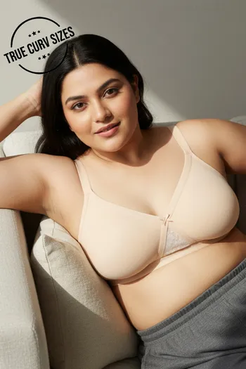 Buy Zivame True Curv Double Layered Non Wired Full Coverage Super Support Bra - Skin
