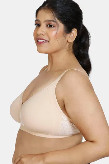 Buy Zivame True Curv Double Layered Non Wired Full Coverage Super Support  Bra - Skin at Rs.400 online