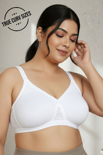 Buy Zivame True Curv Double Layered Non Wired Full Coverage Super Support Bra - White