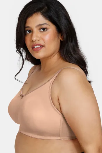 Buy Zivame True Curv Double Layered Non Wired Full Coverage Minimiser Bra -  Violet Tulle at Rs.822 online