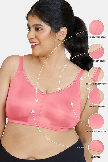 Buy Zivame True Curv Single Layered Non Wired Full Coverage Minimiser Bra-Prism  Pink Online