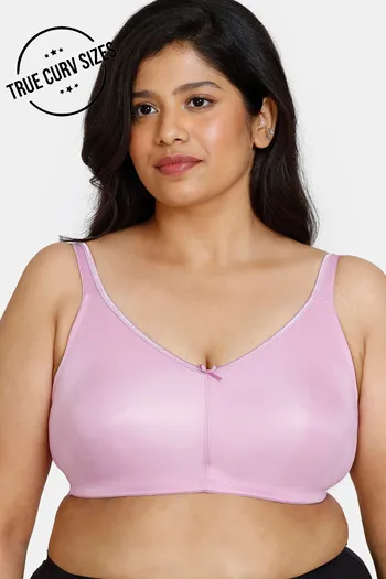 Buy Zivame True Curv Double Layered Non Wired Full Coverage Minimiser Bra -  Violet Tulle at Rs.822 online