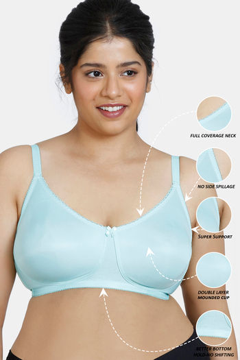Buy Zivame True Curv Posture Correction Double Layered Non-Wired Full  Coverage Super Support Bra - Blue Depth at Rs.599 online