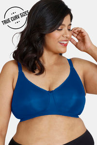 Buy Zivame True Curv Single Layered Non Wired 3/4th Coverage Super Support Bra-Navy Peony