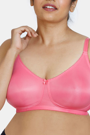 Buy Zivame True Curv Single Layered Non Wired Full Coverage Super Support  Bra - Pink at Rs.453 online