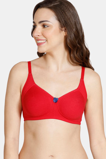 Buy Zivame Essentials Double Layered Non Wired Full Coverage Bra - Sundried  Tomato at Rs.337 online