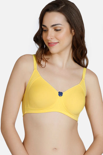 Buy Zivame Modern Grounds Double Layered Non Wired 3/4th Coverage T-Shirt  Bra - Minion Yellow at Rs.323 online