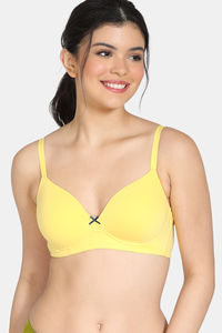 Buy Zivame Modern Grounds Padded Non Wired 3/4th Coverage T-Shirt Bra - Yellow
