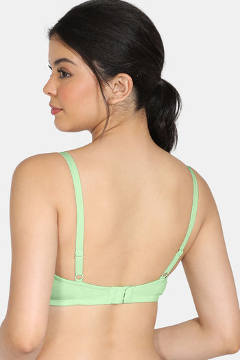 Buy Zivame Modern Grounds Padded Non Wired 3/4th Coverage T-Shirt Bra -  Green at Rs.306 online