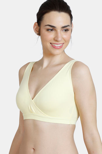 Buy Zivame Double Layered Non Wired High Coverage Nursing Sleep Bra -  Mellow Yellow at Rs.325 online