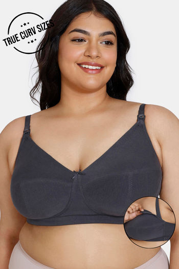 Buy Zivame True Curv Double Layered Non Wired Full Coverage Maternity / Nursing  Bra - Ebony at Rs.360 online