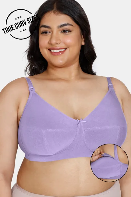 Buy Zivame Double Layered Non Wired 3/4th Coverage Maternity / Nursing Bra  - Carmine at Rs.337 online