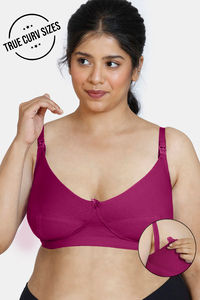 Buy Zivame True Curv Double Layered Non Wired Full Coverage Maternity / Nursing Supper Support Bra - Raspberry Radiance