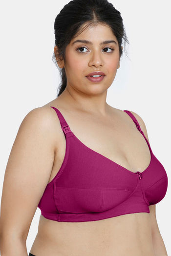 Zivame Double Layered Non Wired Full Coverage Maternity / Nursing Bra-Brown