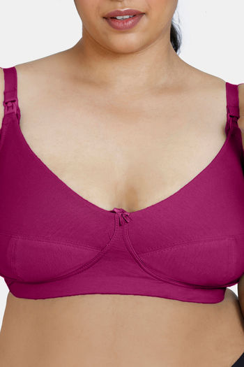 Buy Zivame True Curv Double Layered Non Wired Full Coverage Maternity / Nursing  Bra - Peach Pearl at Rs.405 online