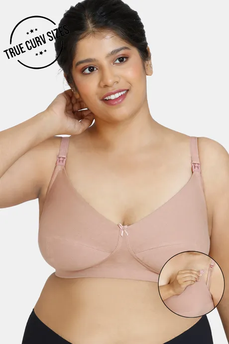 Buy Zivame True Curv Double Layered Non Wired Full Coverage Maternity / Nursing  Bra - Roebuck at Rs.315 online