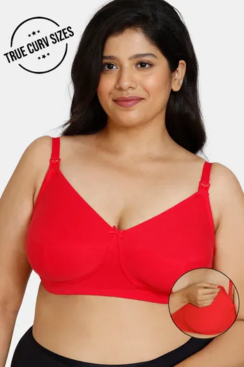 Buy Zivame True Curv Double Layered Non Wired Full Coverage Maternity / Nursing Bra - Virtual Pink