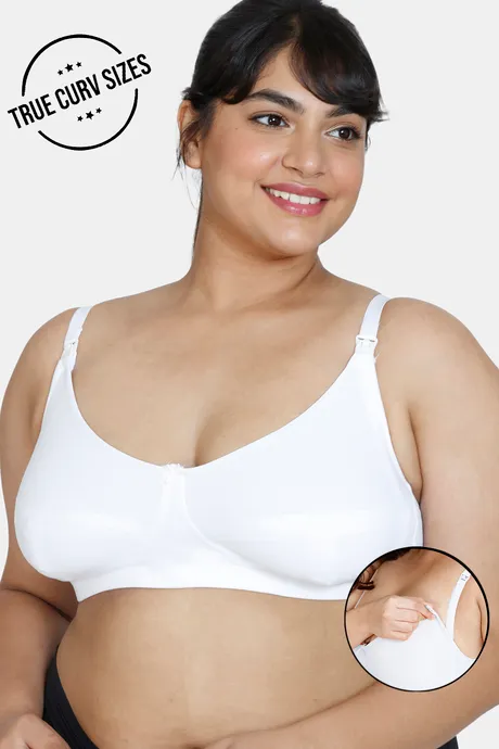 Buy Zivame True Curv Double Layered Non Wired Full Coverage Maternity / Nursing  Bra - White at Rs.405 online