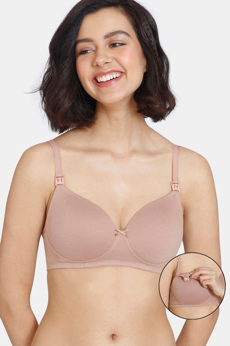 Buy Zivame Maternity Double Layered Non Wired 3/4th Coverage Maternity / Nursing  Bra - Raspberry Radiance at Rs.420 online