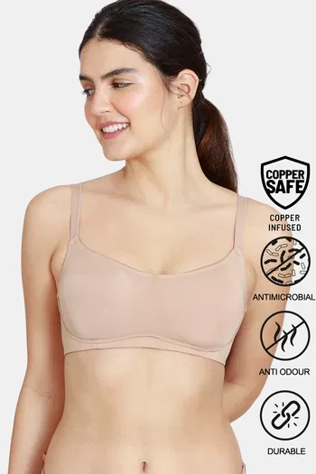 Buy Zivame Copper Infused Double Layered Non-Wired 3/4Th Coverage T-Shirt Bra - Roebuck