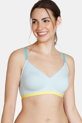 Buy Zivame Beautiful Basics Double Layered Non Wired 3/4th Coverage T-Shirt Bra - Omphalodes