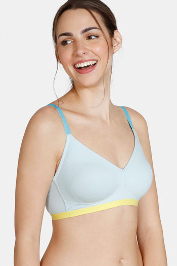 Buy Zivame Beautiful Basics Double Layered Non Wired 3/4th Coverage T-Shirt  Bra - Omphalodes at Rs.479 online
